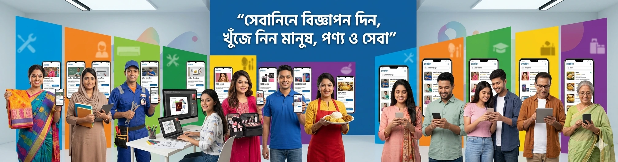 সেবা খুঁজুন বা অ্যাকাউন্ট খুলে আয় শুরু করুন - slide 2